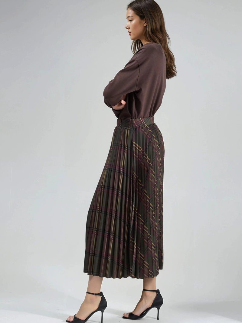 BUSEM Patterned Pleated Maxi Skirt - Image 4